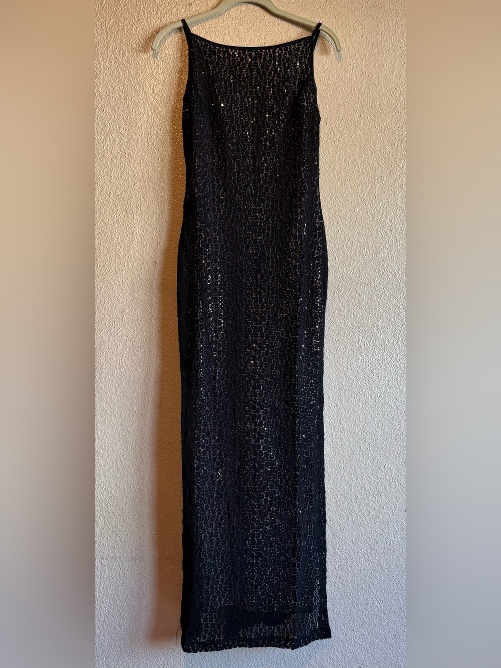 Rampage Vintage Y2K Black Lace Metallic Pink Maxi Dress Size L